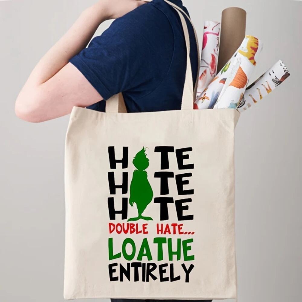 Grinch Hate Holiday Christmas Tote Bag